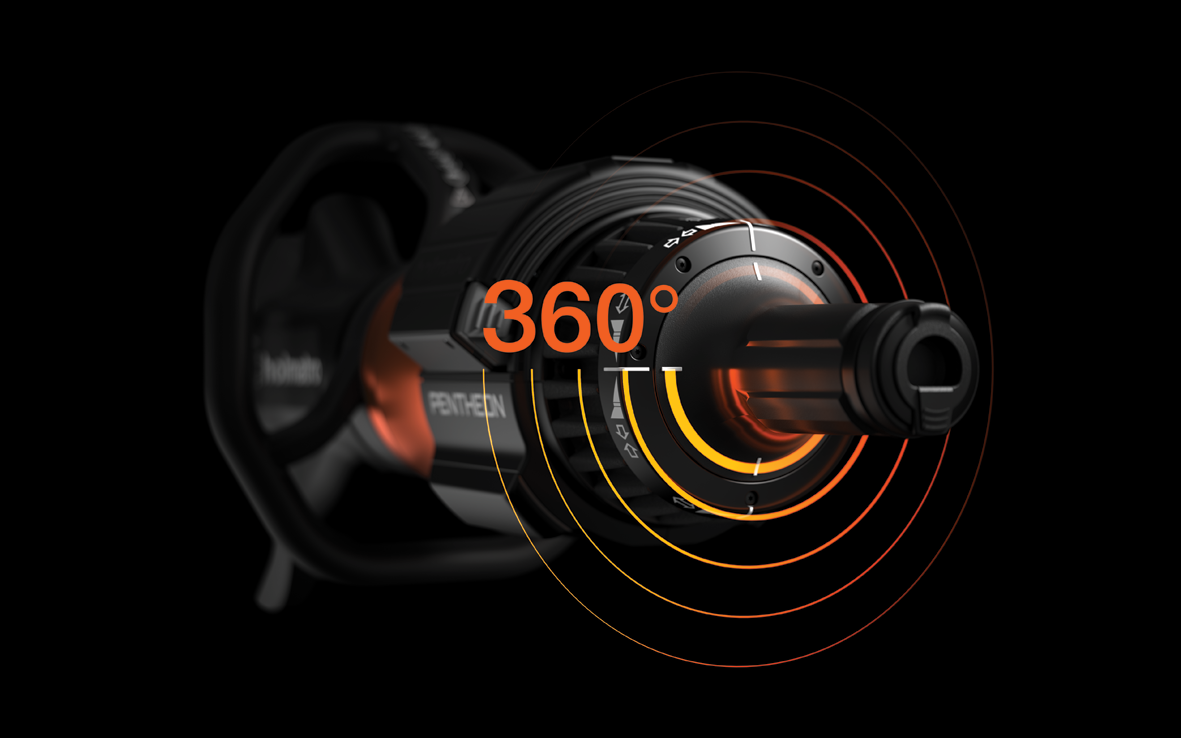 Palanca en línea con acceso de 360 grados